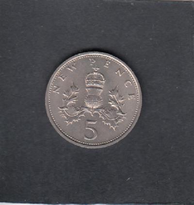 Beschrijving: 5 Pence ELIZABETH II  